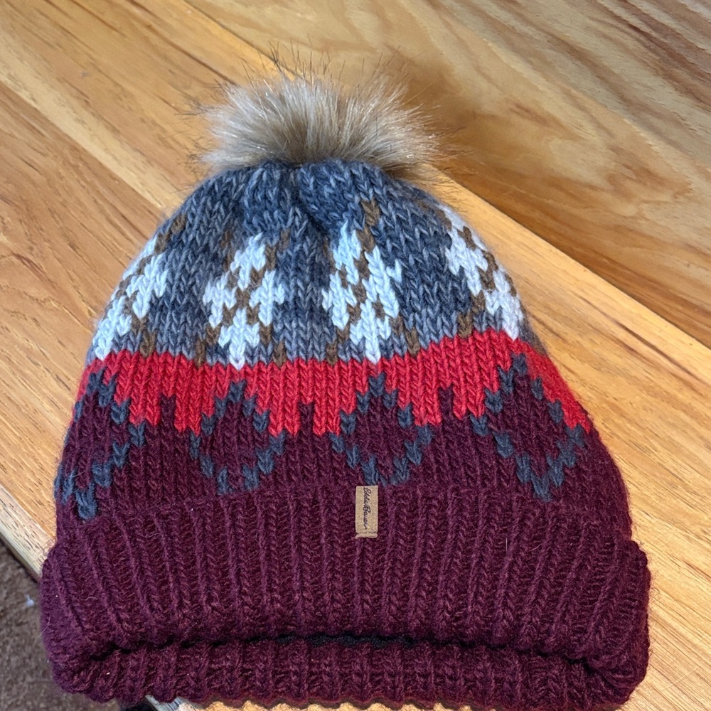 Eddie Bauer Multicolor Knit Pom-Pom Hat